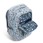 Vera Bradley Women's Cotton Large Travel Backpack Travel Bag, Perennials Gray - Recycled Cotton, One Size