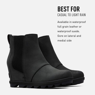 Sorel Women's Joan of Arctic Wedge II Chelsea Boot - Light Rain - Waterproof - Black - Size 11