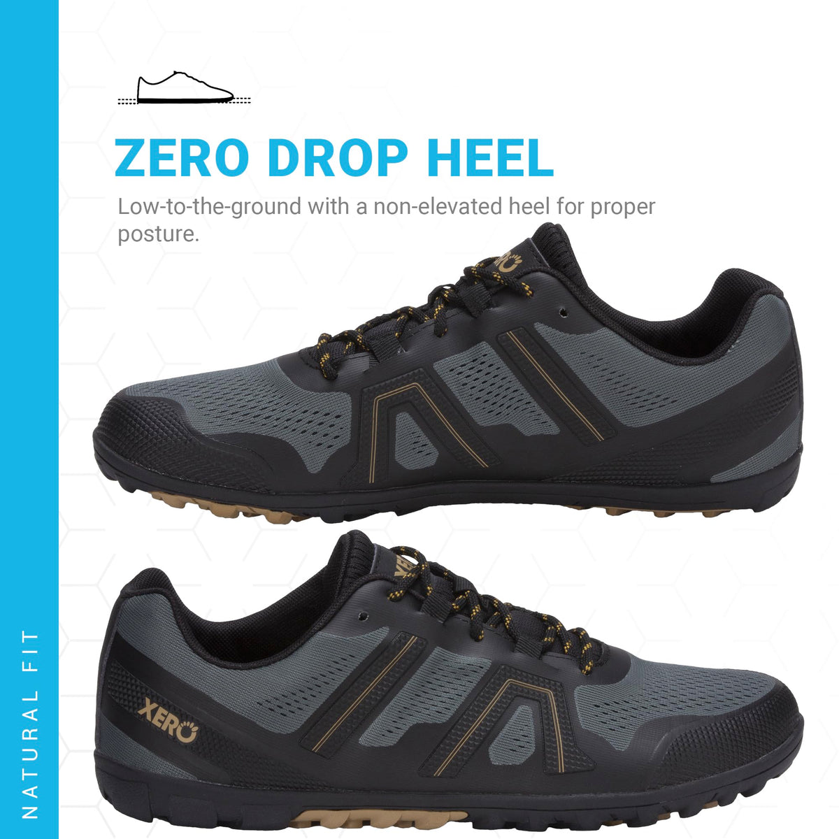 Xero Shoes Men's Mesa Trail Barefoot Trail Run Shoes, Forest, 9.5