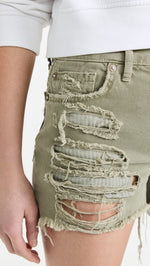 Free People Women's Maggie Mid Rise Shorts, Army, Green, 26