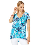 Lilly Pulitzer Etta Top Resort White Mermazing XXS