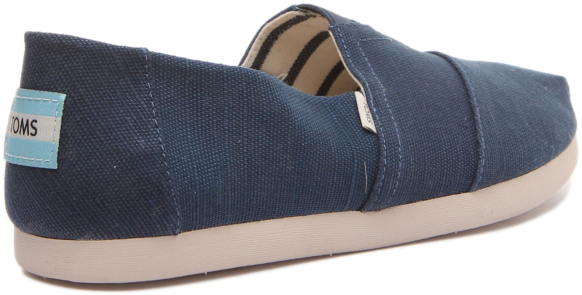 TOMS Mens Alpargata Slip On Casual Shoes - Blue - Size 12 D