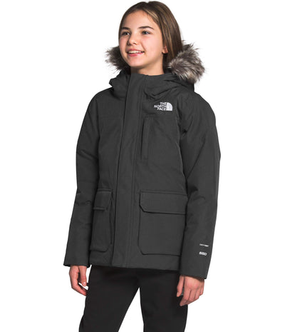 THE NORTH FACE Girl's Greenland Down Parka (Little Kids/Big Kids) Asphalt Grey Heather LG (14-16 Big Kids)
