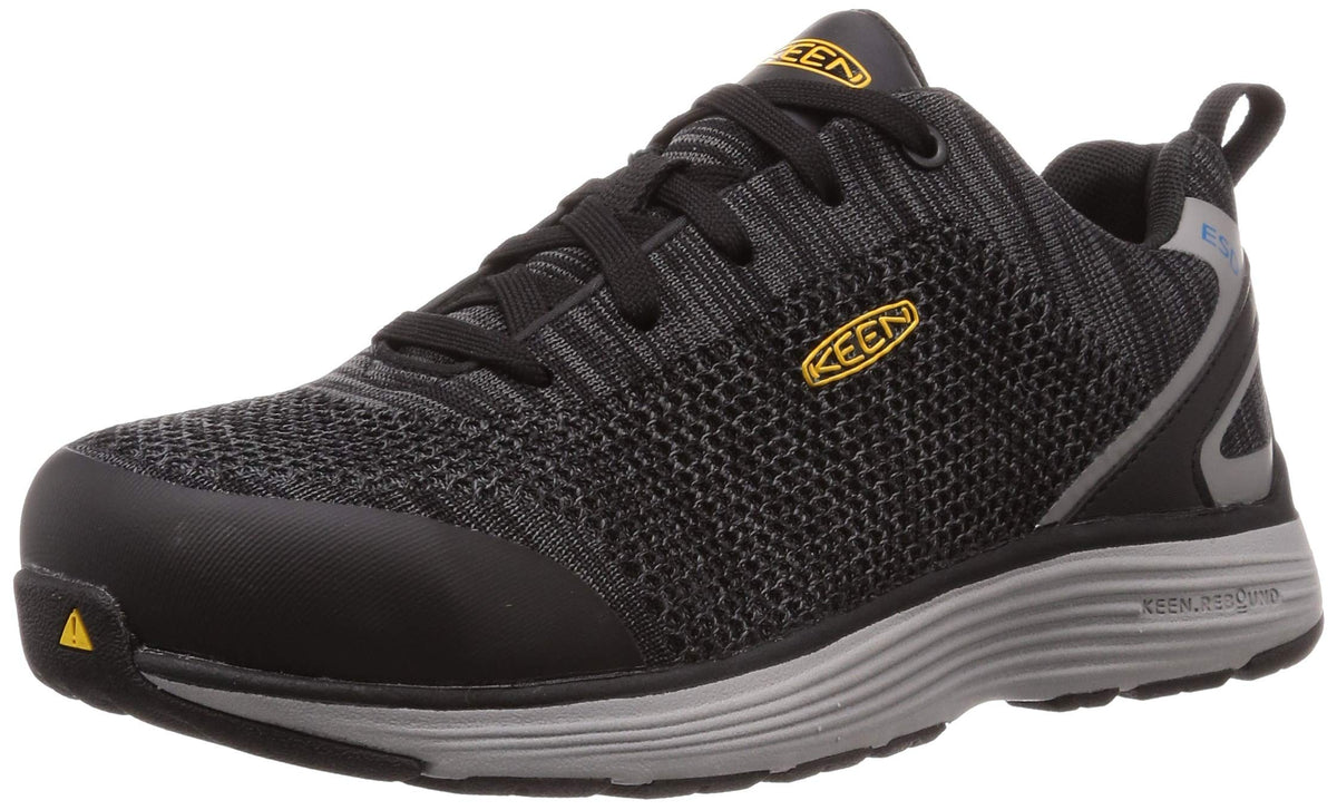 KEEN Utility Men's Sparta Low Alloy Toe ESD Work Shoe, Black/Grey Flannel, 11.5 Medium US