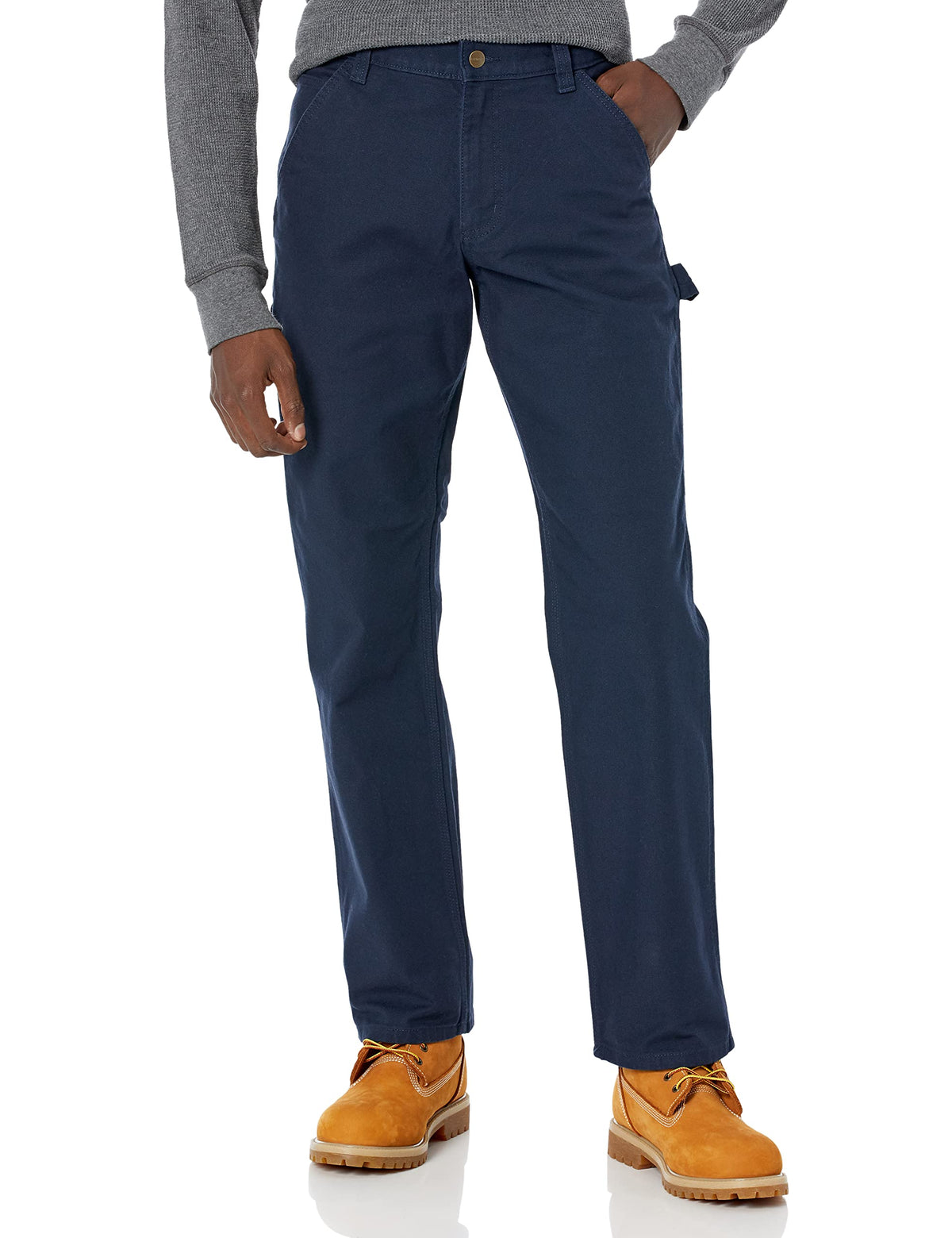 Carhartt Men's Rugged Flex Relaxed Fit Duck Dungaree Pant, Navy, 32 x 28