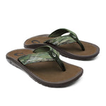 OLUKAI Ohana Pa'i Men's Beach Sandals, Quick-Dry Flip-Flops, Water Resistant & Lightweight, Ultra Comfortable Fit, Husk/Wai Camo, 7