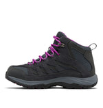 Columbia womens Crestwood Mid Waterproof Boot Hiking Shoe, Graphite/Bright Plum, 10.5 Wide US
