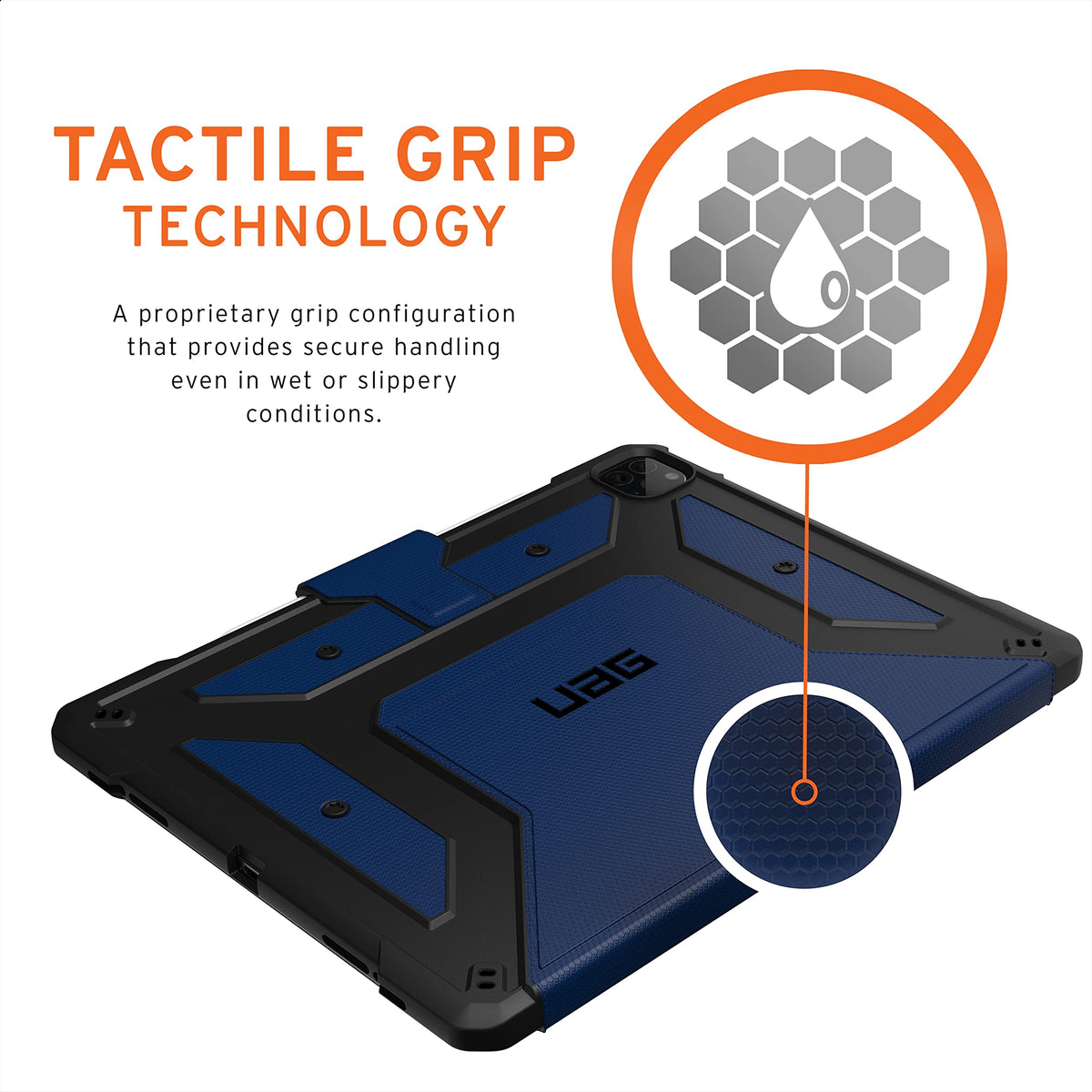 URBAN ARMOR GEAR UAG iPad Pro 12.9" (6th Gen 2022, 5th Gen 2021) Case Blue Cobalt Metropolis Rugged Heavy Duty Protective Cover Multi-Angle Viewing Folio Stand with Pencil Holder