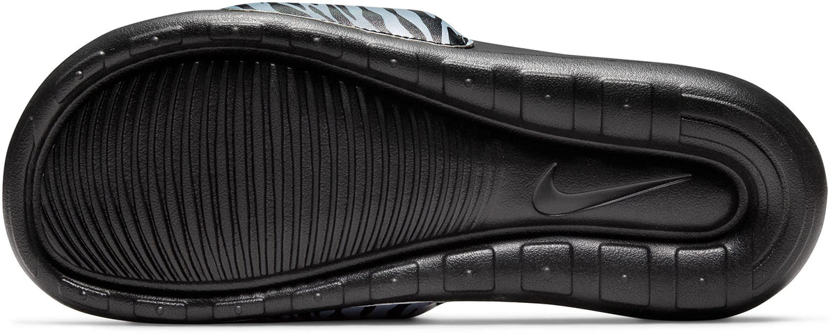 Nike Women's Victori One Slide Print Black/Black-Metallic Silver (CN9676 011) - 10