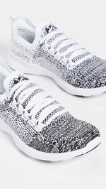 APL: Athletic Propulsion Labs Women's Techloom Breeze Sneakers, White/Black/Ombre, 9 Medium US