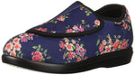 Propet Women's Cush 'N Foot Slipper, Navy Blossom, 10 X-Wide