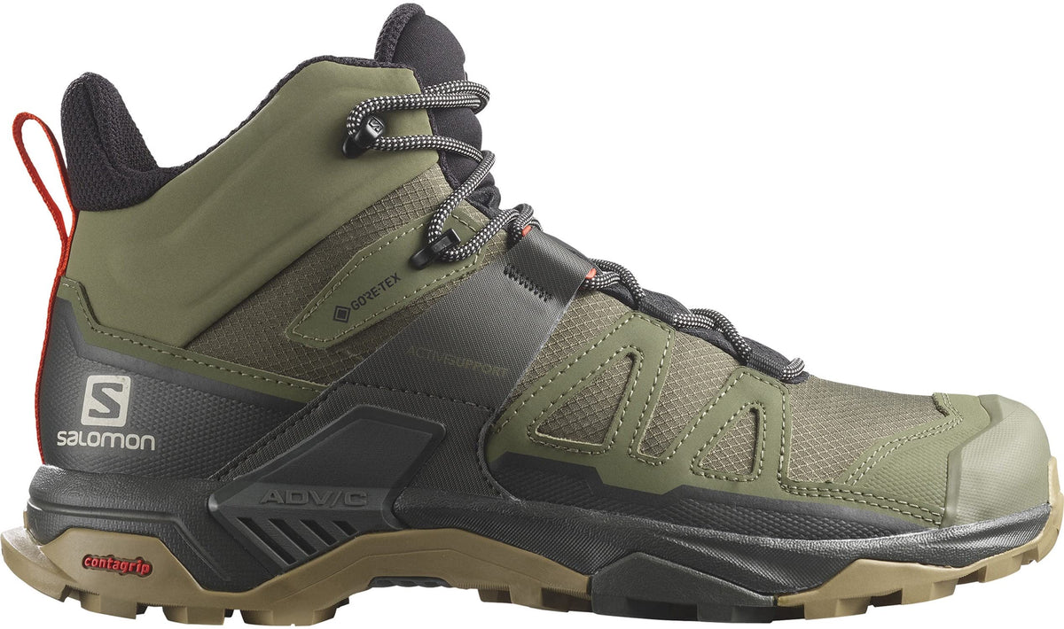 Salomon X Ultra 4 Mid GTX Hiking Boots Mens Sz 12.5 Deep Lichen Green/Peat/Kelp