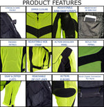 Xelement CF-6019-66 Men's 'Invasion' Neon Green Textile Motorcycle Jacket wit X-Armor Protection - X-Large