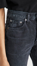 AGOLDE Women's Lana Mid Rise Straight Jeans, Disorder, Black, 24