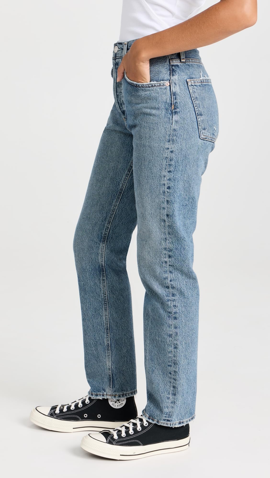 AGOLDE Women's Parker Long Jeans, Invention, Blue, 30