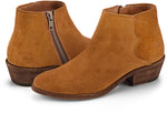 Frye Carson Piping Booties for Women Made from Soft Full-Grain Leather with Signature Western-Inspired Piping Detail and Supple Leather Lining – 4” Shaft Height, Bronze - Suede - 8M