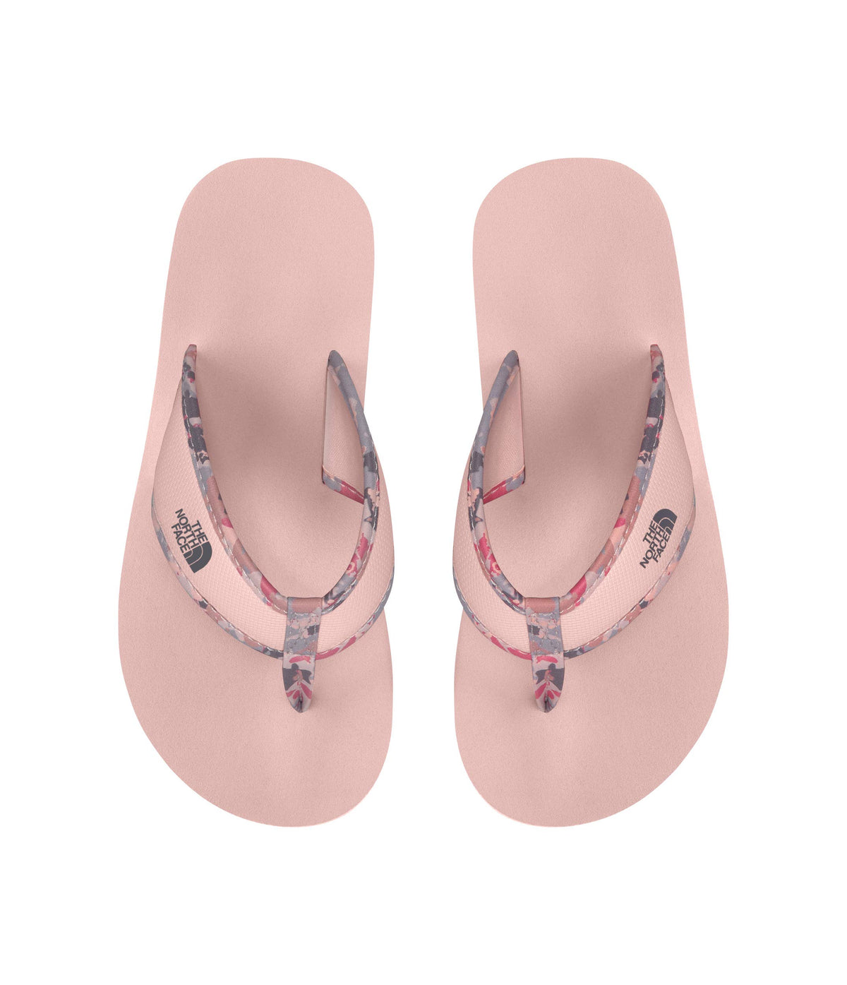 THE NORTH FACE Youth Base Camp Flip Flops, Pearl Blush/Multi Floral Camo Print, 4