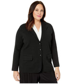 Lauren Ralph Lauren Plus Size Combed Cotton Nylon Long Sleeve Blazer Polo Black 3X