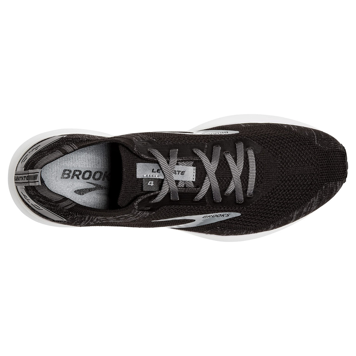 Brooks Men's Levitate 4 Running Shoe - Black/Blackened Pearl/White - 12.5