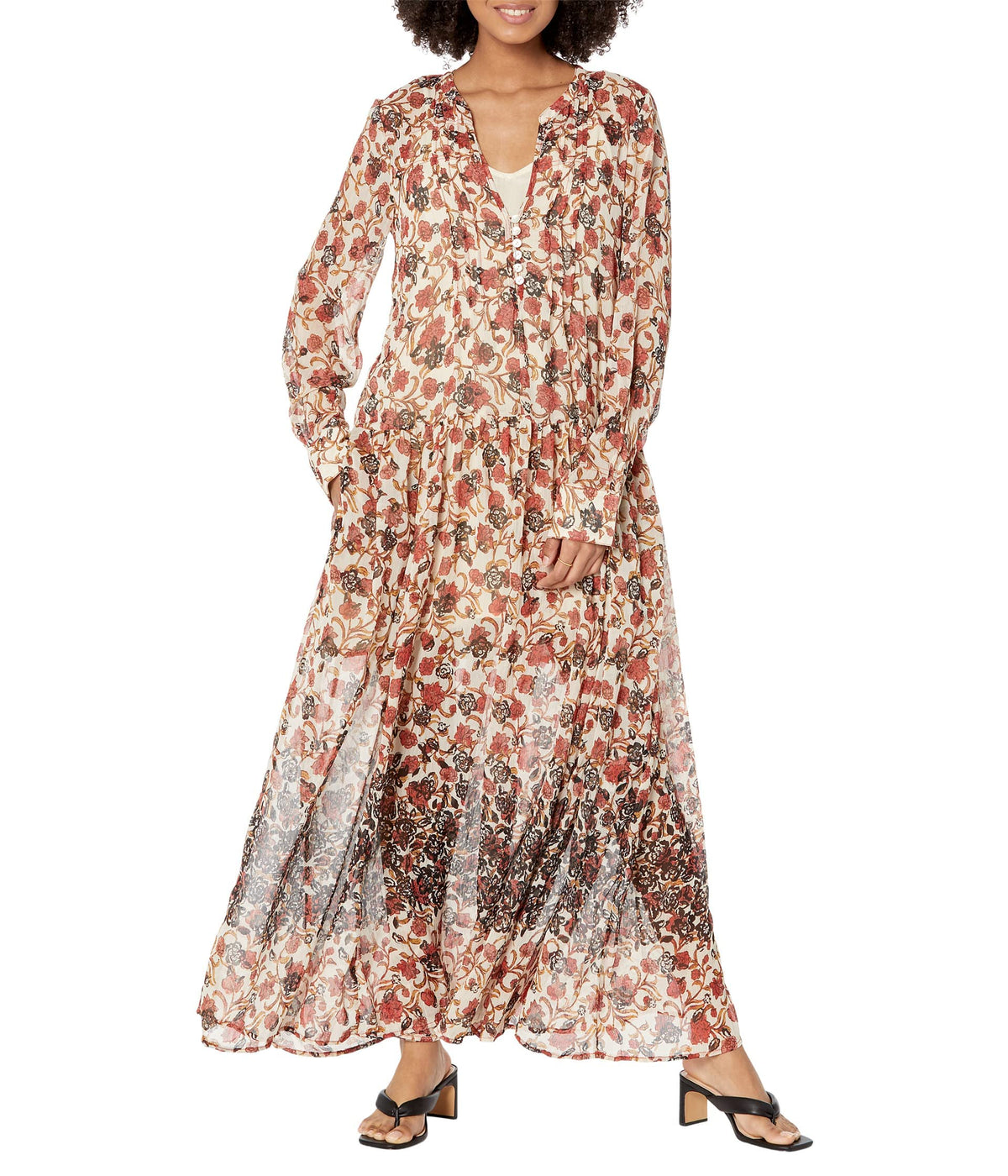 Free People Women's See It Through Dress X-Small Tea Combo