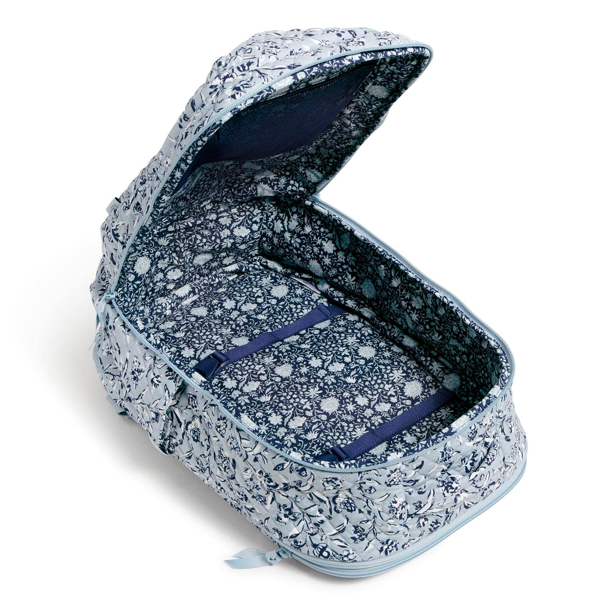 Vera Bradley Women's Cotton Large Travel Backpack Travel Bag, Perennials Gray - Recycled Cotton, One Size