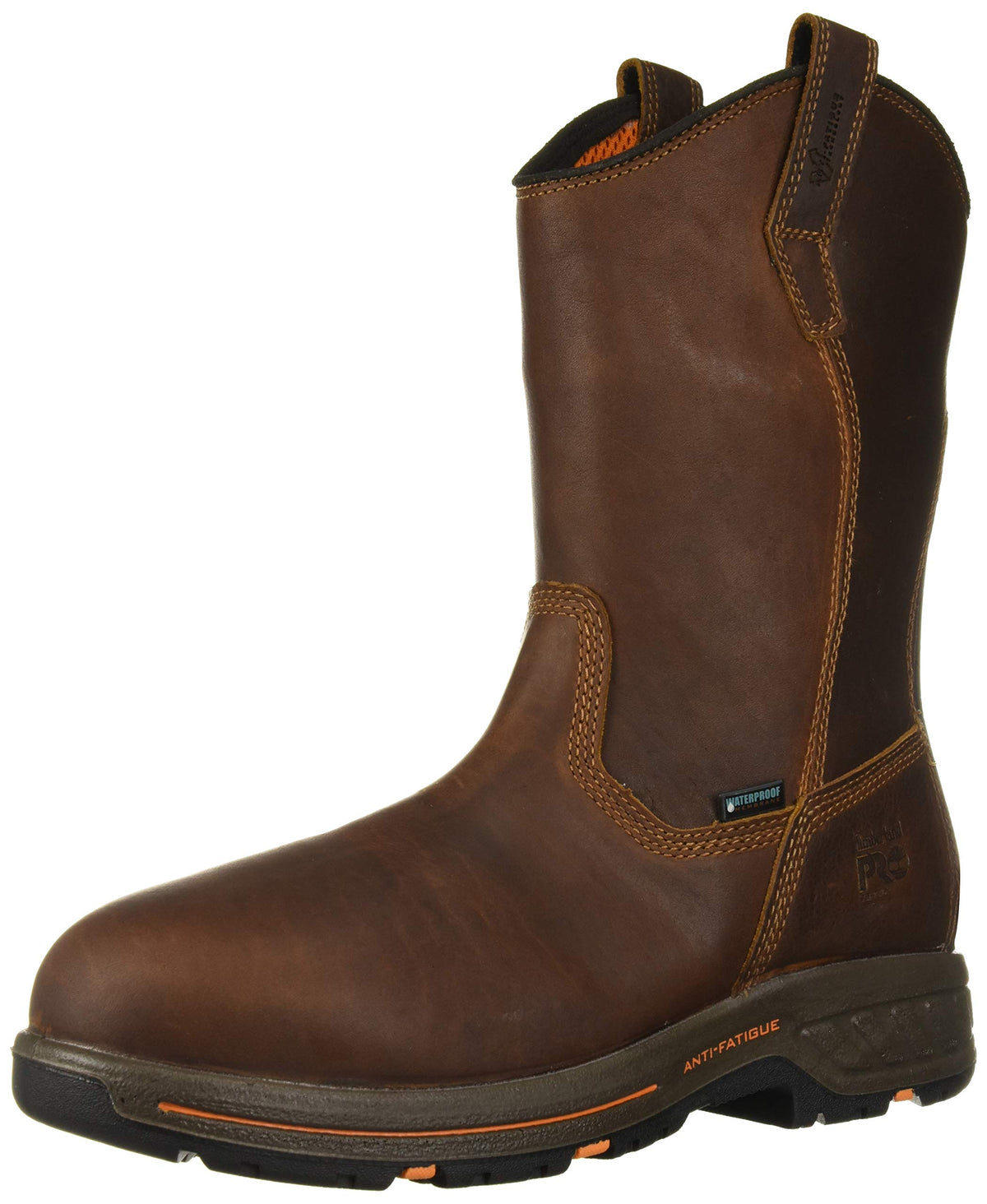 Timberland PRO Men's Helix HD Pull On Soft Toe Waterproof Industrial Boot, Brown Teak Trailblazer, 7