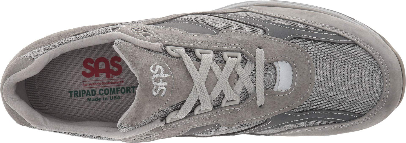 SAS Journey Mesh - Shoes for Men - Suede and Mesh Uppers - Cushioned Tongue - Textile Linings - Lightweight Gray 12.5 WW - Double Wide (EE-3E)