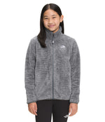 THE NORTH FACE Girls' Suave Oso Fleece Jacket, Meld Grey Stripe, Large