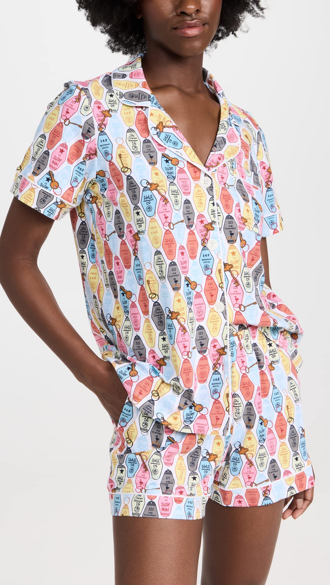 BedHead Pajamas Women's Boxer PJ Set, Keys Please, Print, S