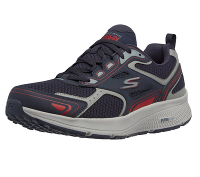 Skechers Men's GOrun Consistent-Athletic Workout Running Walking Shoe Sneaker with Air Cooled Foam, Navy/Red, 15