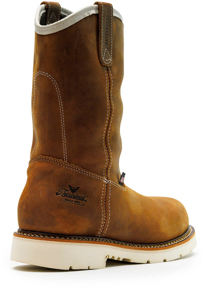 Thorogood American Heritage 11” Waterproof Steel Toe Wellington Boots for Men Made from Premium Leather with Slip-Resistant Heel Outsole and Comfort Insole, Crazyhorse - 7.5-2E
