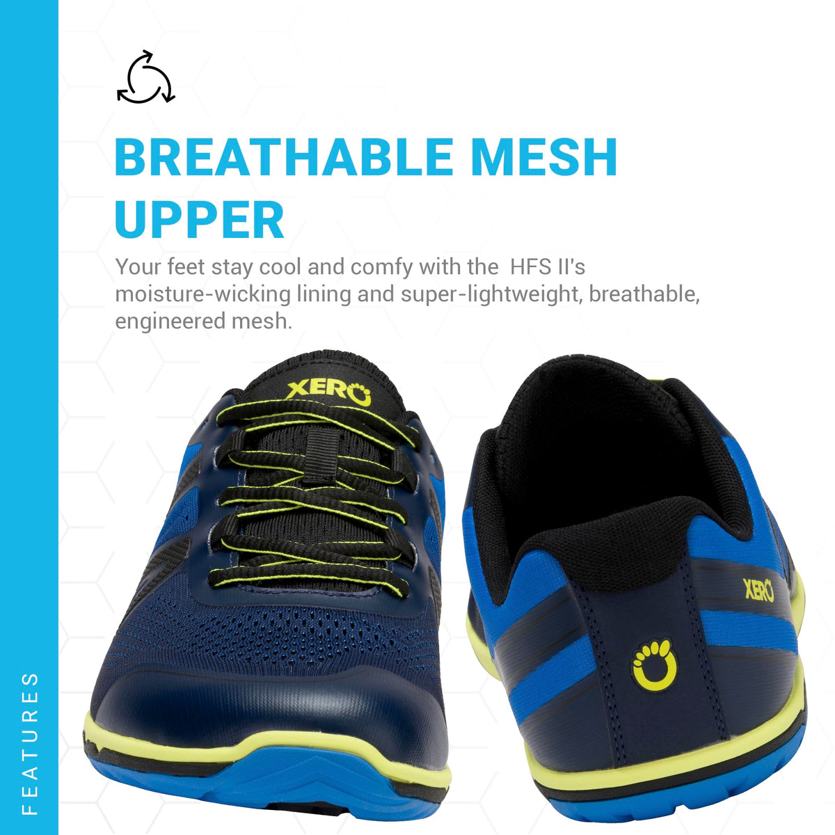 Xero Shoes Men's HFS II Barefoot Running Shoes, Blue Aster, 8