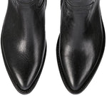 Frye Billy Inside Zip Booties for Women Crafted from Antiqued Pull-Up Leather with Wellington Stitchwork and Piping, Brass Hardware, and Inside Zipper – 5 ¾” Shaft Height, Black - 7.5M