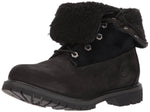 Timberland Women's Authentics Teddy Fleece Waterproof Fold-Down Nubuck Boot 10 Black