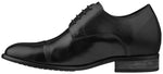 CALTO Men's Invisible Height Increasing Elevator Shoes - Black Premium Leather Lace-up Formal Oxfords - 3 Inches Taller - Y1004 - Size 7 D(M) US