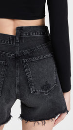 AGOLDE Women's Crisscross Jean Shorts, Hitchhike, Black, 28