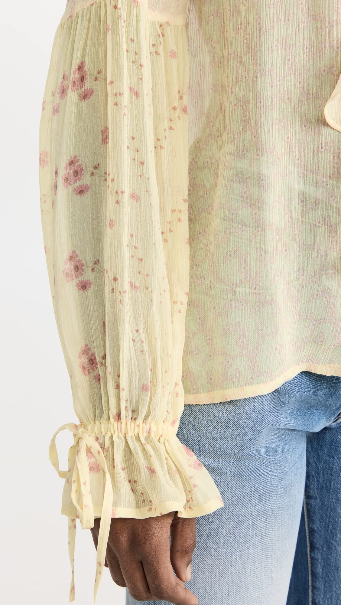 PAIGE Women's Haiku Blouse, Pale Daffodil Multi Mix, S