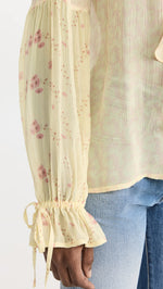 PAIGE Women's Haiku Blouse, Pale Daffodil Multi Mix, S