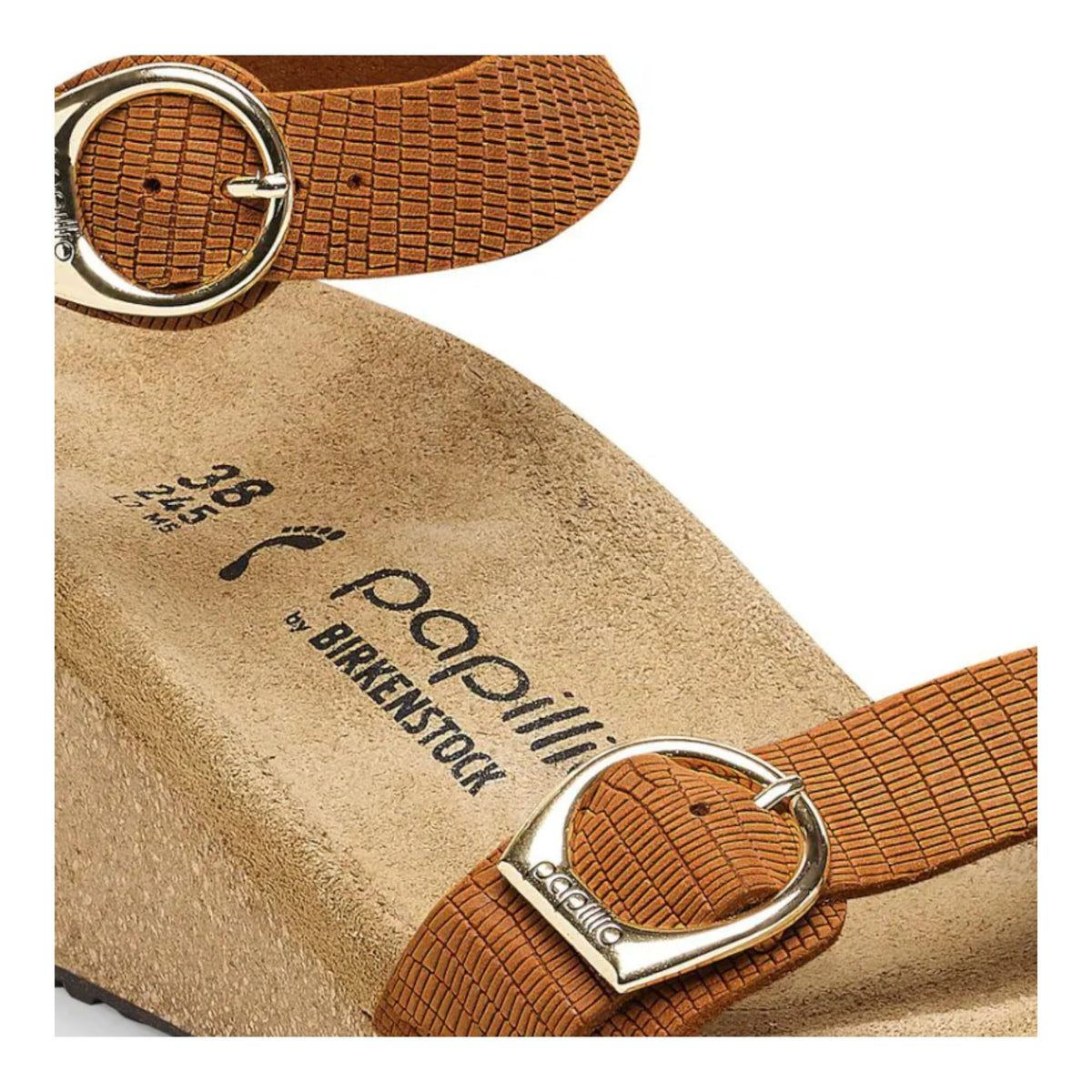 Birkenstock Papillio Soley Wedge Sandals (Embossed Burnt Orange, US Footwear Size System, Adult, Women, Numeric Range, Narrow, 6, 6.5)