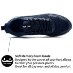 PaSick Mens Air Running Shoes Lightweight Breathable Slip Resistant Athletic Road Running Walking Gym Sneakers Dark Blue Size 8.5