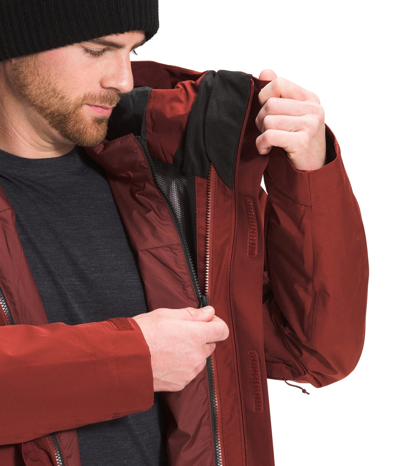 THE NORTH FACE Men's Clement Triclimate Jacket, Brick House Red/Sequoia Red, XX-Large