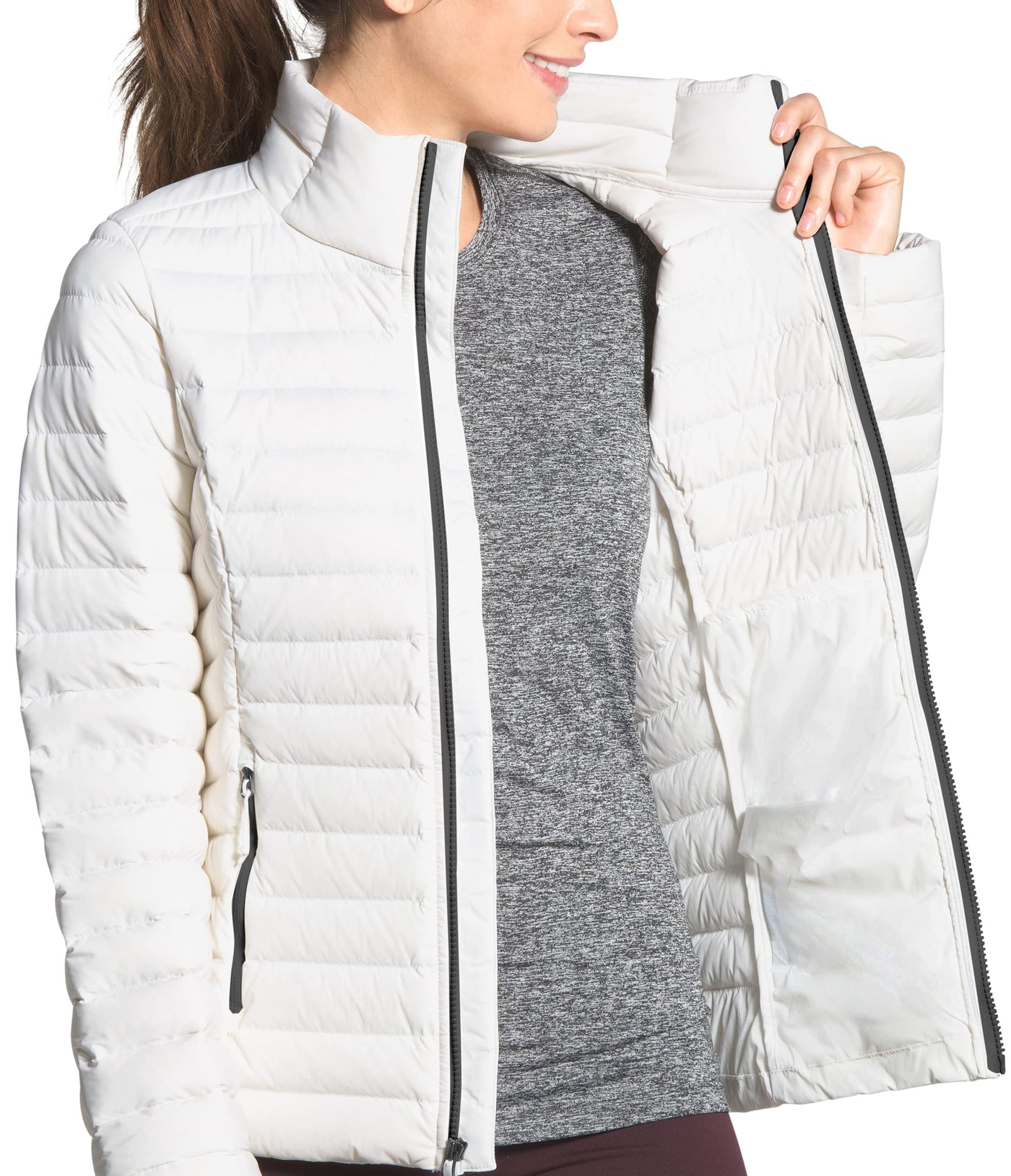 THE NORTH FACE Women's Stretch Down Jacket, TNF White, Small