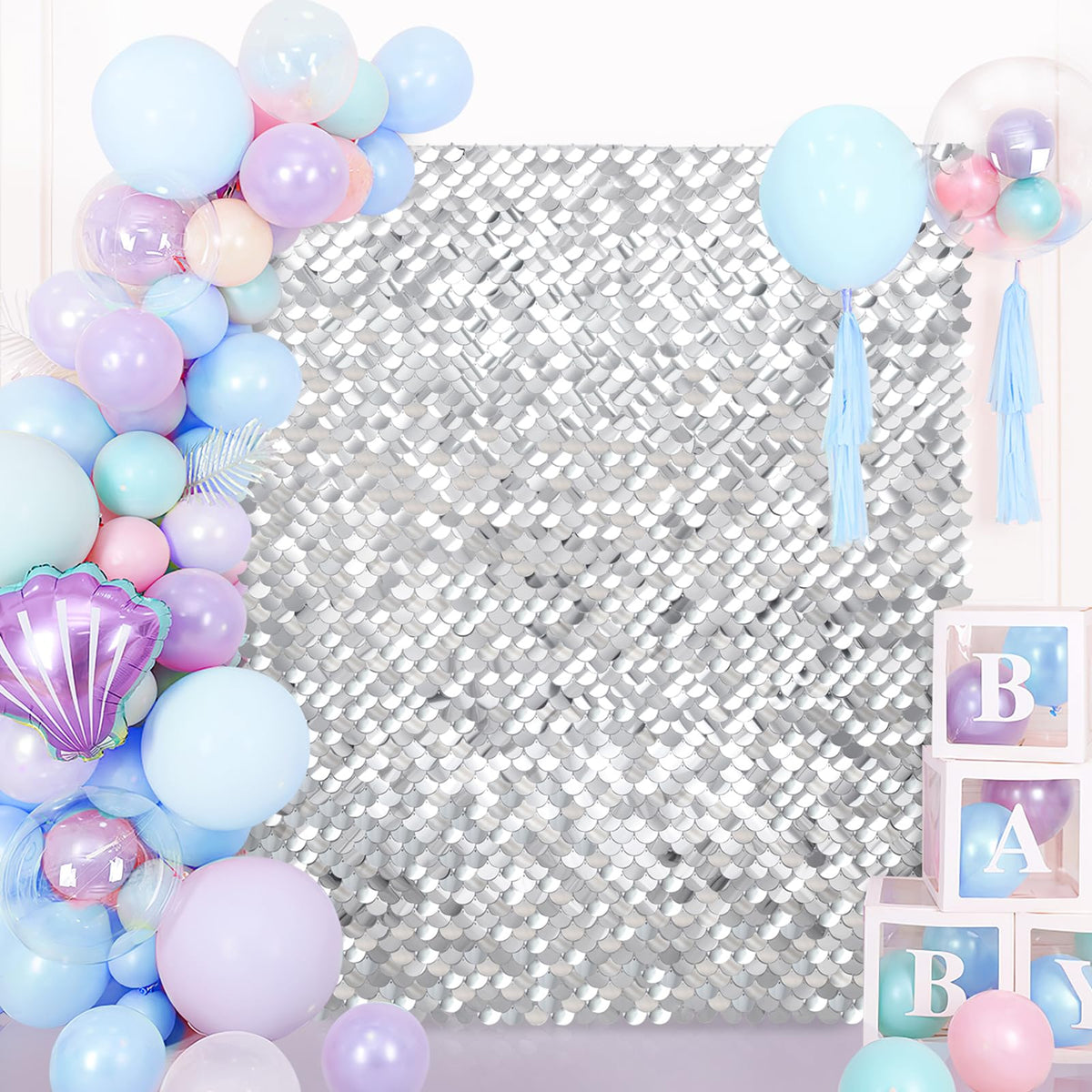 Square Sequin Wall Panels Shimmer Wall Birthday Party Backdrop Decorations Background 3ftx4ft