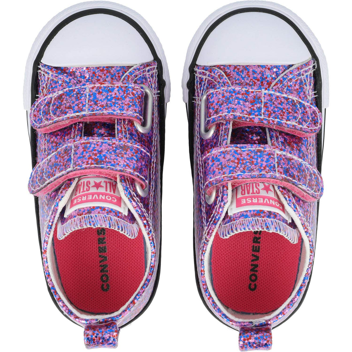 Converse Chuck Taylor All Star 2V Ox Coated Glitter Bold Pink/Black Synthetic 9 US Infant