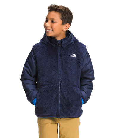 THE NORTH FACE Boys' Reversible Mount Chimbo Full Zip Hooded Jacket, Hero Blue, XX-Small