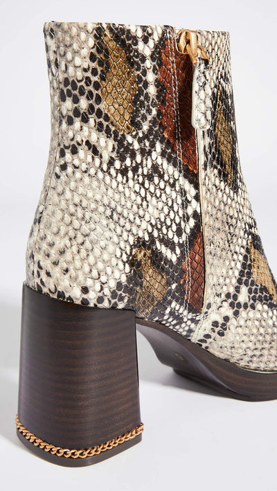 Tory Burch Women's Ruby 90mm Booties, Aspen Multi Printed Snake, 7 Medium US
