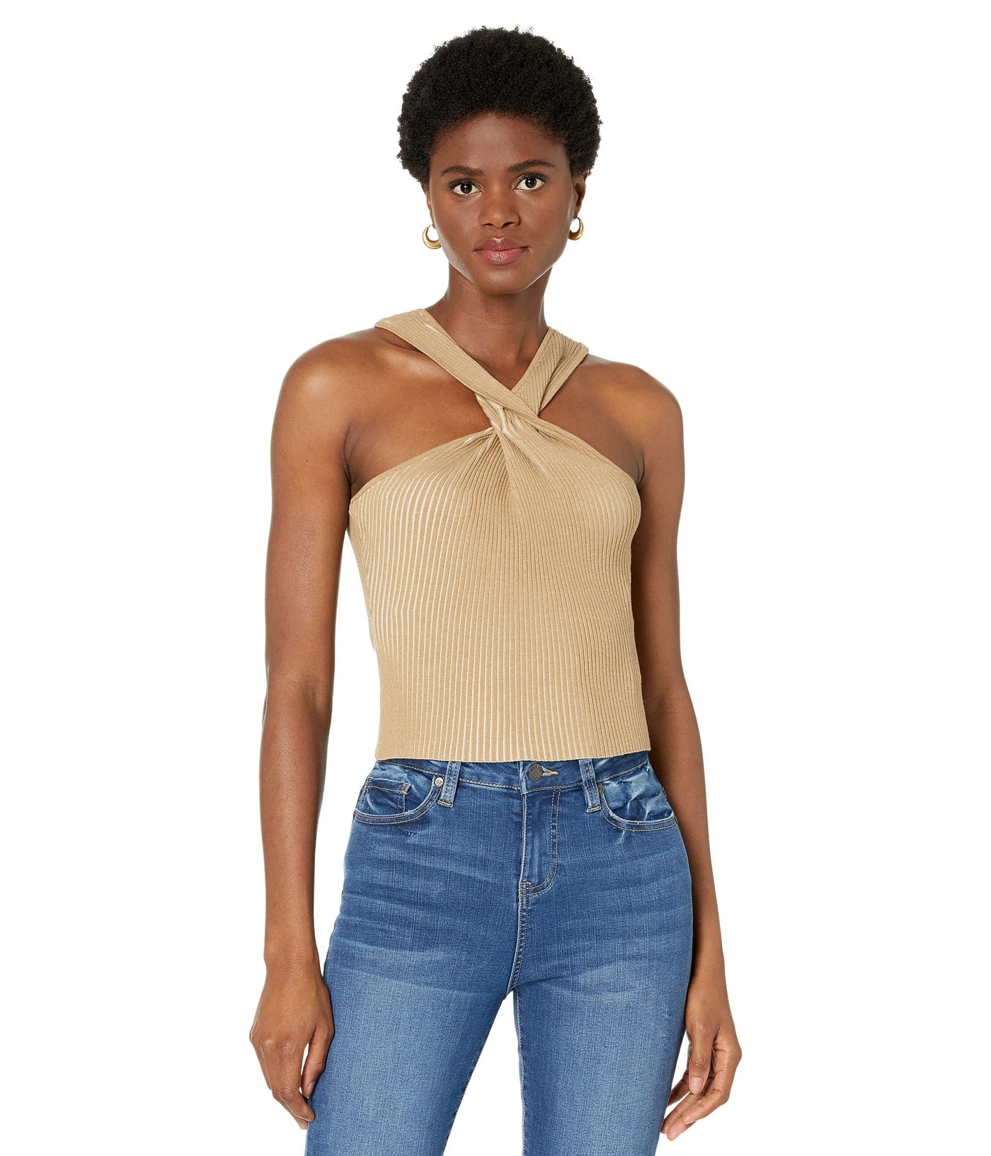 HUDSON Jeans Fully Fashion Twist Tank Egret M (Women's 8-10)