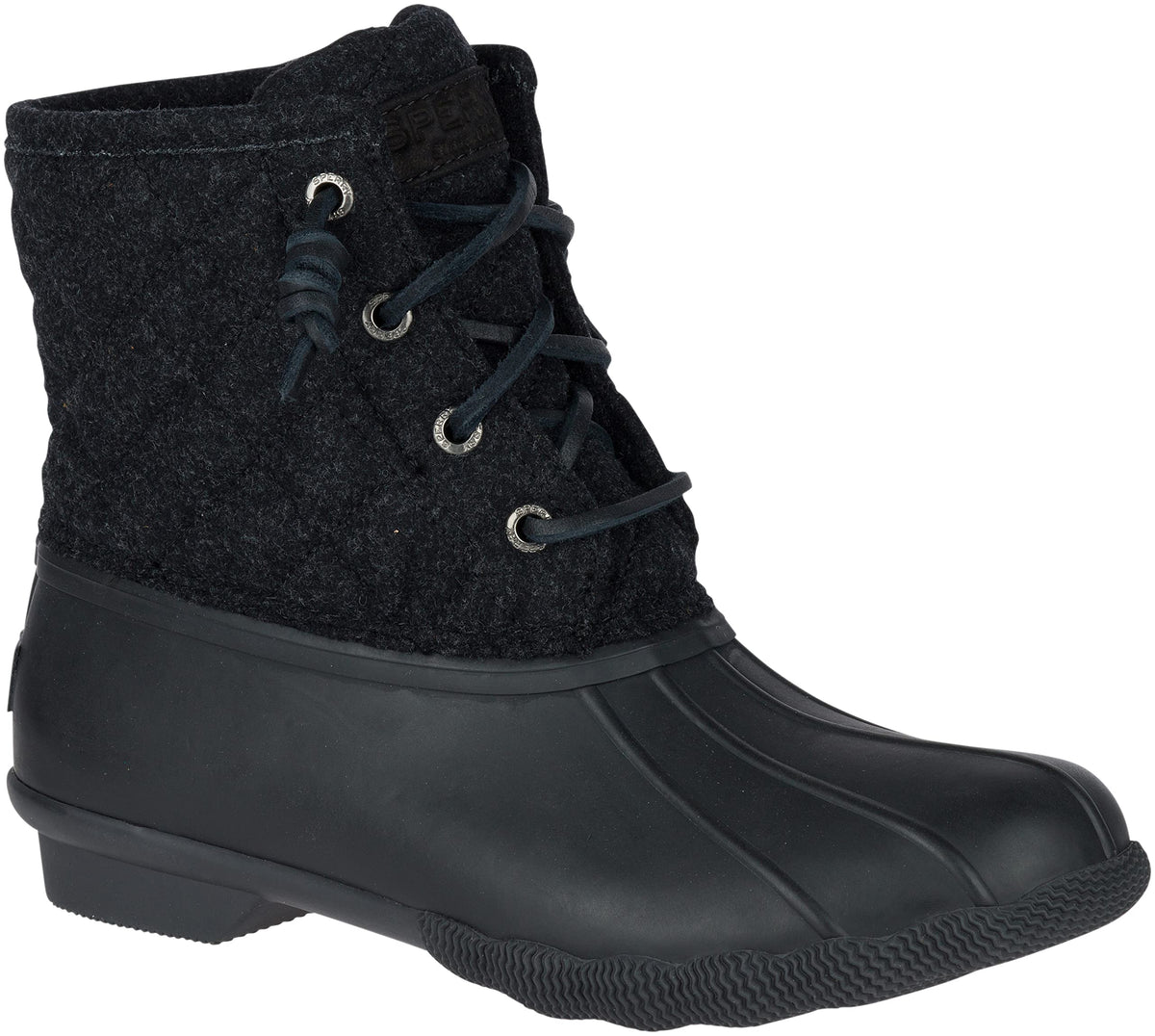 Sperry Women's Saltwater Boots, Black/Grey, 6 M US