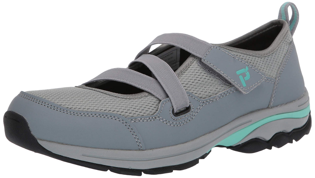 Propét Women's Poppy Hiking Shoe, Grey/Mint, 8 X_Wide US