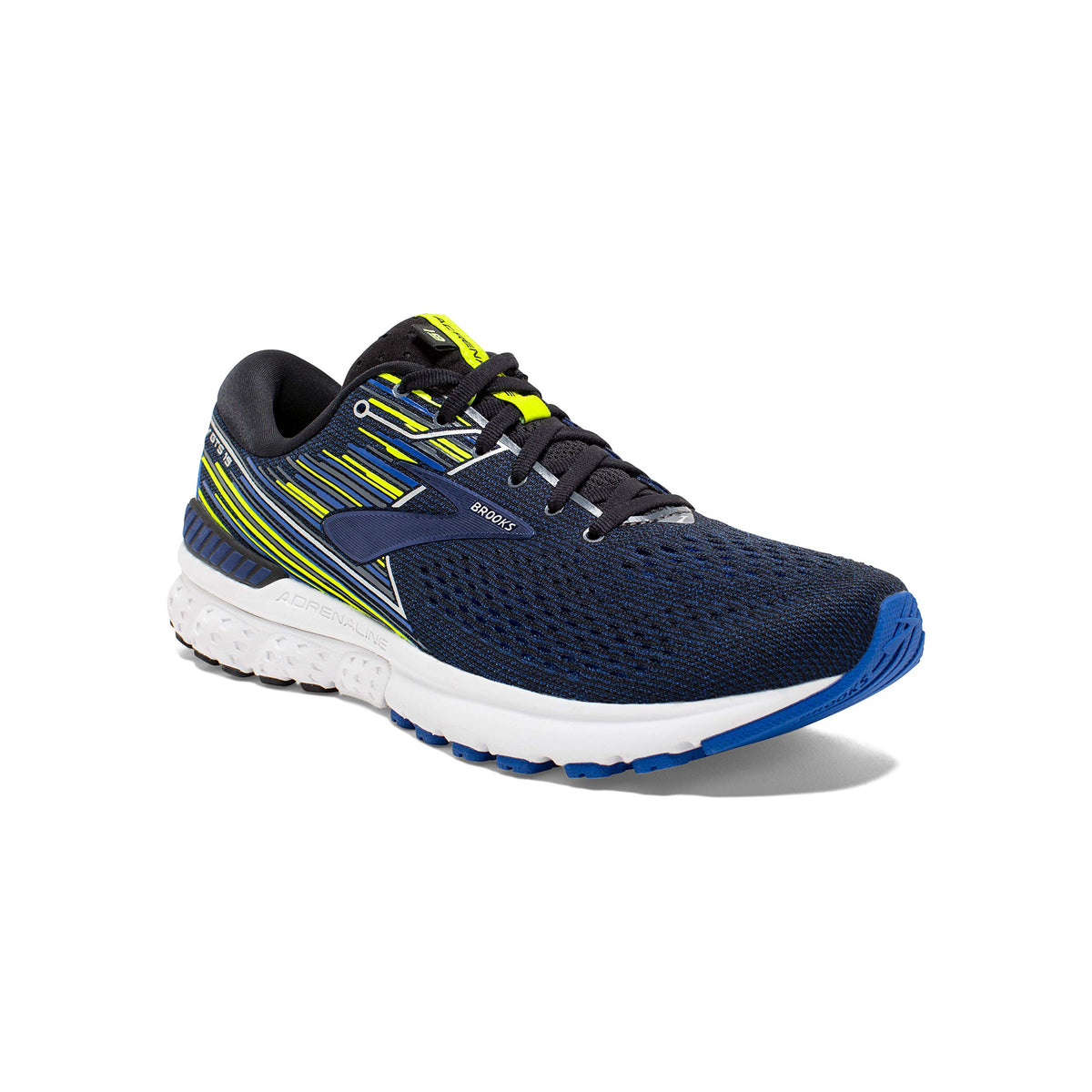 Brooks Mens Adrenaline GTS 19 Running Shoe - Black/Blue/Nightlife - D - 12.0